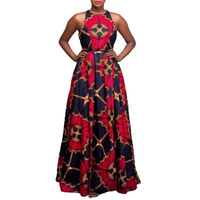 China 2022 Fashion Style Breathable African Summer Digital Printing Kitenge Designs Women Sexy Sleeveless Casual Outfits for sale