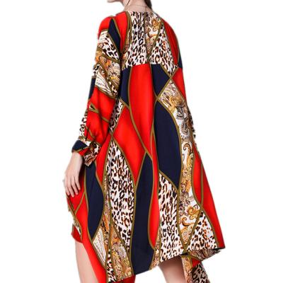 China Breathable 2022 Springs/Summer New Arrive Loose Cover Print African Plus Size Dress for sale