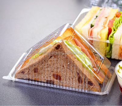 China Wholesale Disposable Anti Fog Disposable PET Sandwich Wedge Plastic Tray for sale