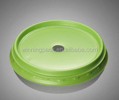 China Colorful Plastic Flat Lid For Cup Ice Cream Cup Lid Green Color Customized Plastic Disposable Flat Lid Ice Cream Cup Top Cover for sale