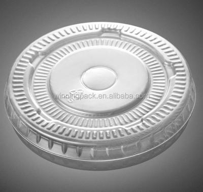 China Food 86mm Diameter 16oz PS Plastic Disposable Flat Lid For Paper Cup for sale