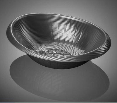 China Medium Size Recyclable Plastic BLACK Customized Food Packaging BOWL for sale