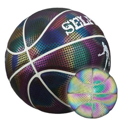 China Match Makers Customized LED Hair Rubber Leather Basketball for sale