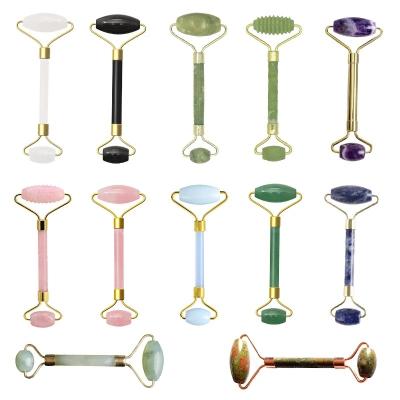 China Real Amethyst Jade Aventurine Portable Facial Blue Jade Massage Roller 100% Customization Facial Roller for sale