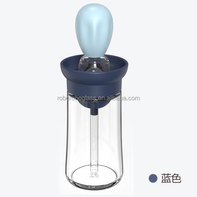 China Olive Oil Dispenser Bottle With Silicone Brush Kitchen Viable Glass Oil Bottle For Kitchen Cooking Frying Baking for sale