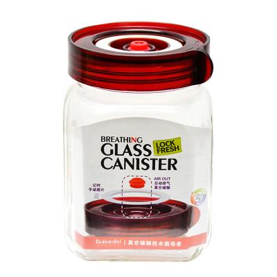 China Freshness Preservation 2.4L Easy Fermentation Glass Jar With Pump For Home Use for sale