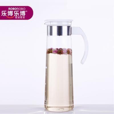 China Sustainable Handmade 1.2L Borosilicate Glass Custom Cold Water Jug Bottle for sale