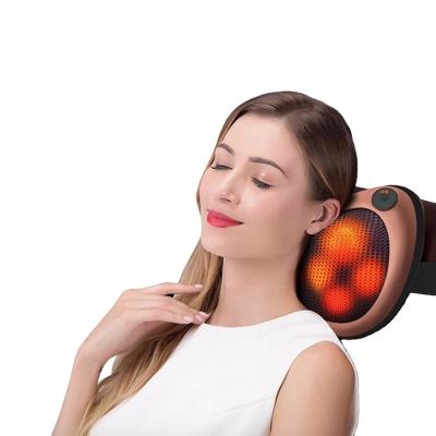 China Head Amazon Sales Best Car Pillow Neck Massager Pillow Kneading Massage Cushion Shiatsu Heat Electronic Massage Pillow for sale