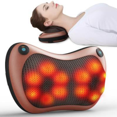 China 2021 CE RoHS Head Massage Neck Pillow Shiatsu Neck Massager Pillow With Heat Kneading Rechargeable Cordless Neck Massager for sale