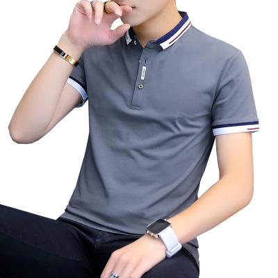 China Wholesale Summer Anti-Wrinkle Polo Shirt Man Short Sleeve Turn Down Collar Slim Fit Sold Color T Shirt Men Plus Size Polo T Shirt for sale