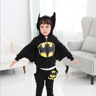 China 2-8 Years Old Children's Hip Hop Clothes Black Costume Cosplay Cool Boys Long Spring Clothes Set Kids Hooded Tops+ Pants Tracksuit Set for sale