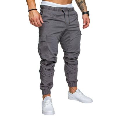 China Anti-wrinkle Man Pants Autumn Overalls Jogging Pants Men Solid Multi-pocket Sweatpants Male Cargo Pants for sale