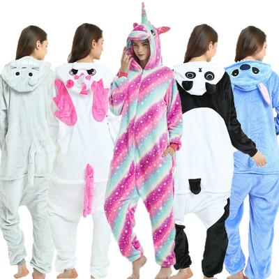 China Panda Unicorn Flannel Animal Warm Pajamas Pajamas Ladies Cartoon Sleepwear Homewear Winter Onesie Breathable Women Pajamas for sale