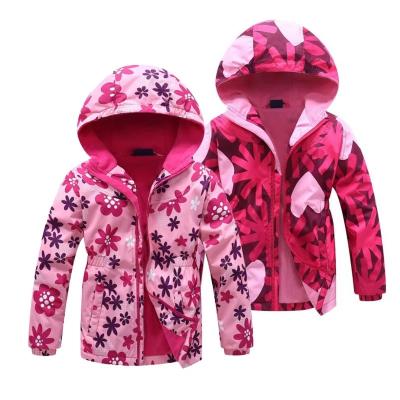 China 2020 Anti-wrinkle Jackets Autumn Children Flower Fleece Clothes Girls Anorak Outerwear Kids Fleece Waterproof Jacket 3-12T for sale