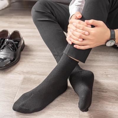 China 10 Pairs/lot Men's Sporty Bamboo Fiber Sock Sock 2021 Autumn Long Black Business Casual Man Dress Sock Compression Hot Gifts Plus Size 39-45 for sale