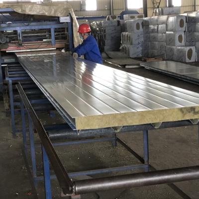 China High Quality Prefab House/Warehouse/Workshop/ect Insulation Fireproof Roof/Wall/Rock Wool Sandwich Panel In China for sale