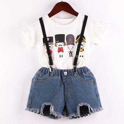 China European and American Style Children's Summer Girls' Grid Cowboy Breathable British Jumpsuits for sale