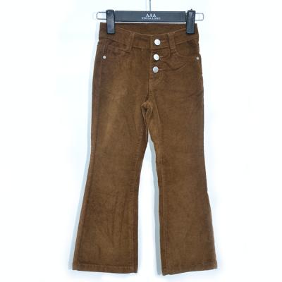 China New breathable kids jeans for spring and autumn 2021 high waisted stylish dark brown denim pants for sale