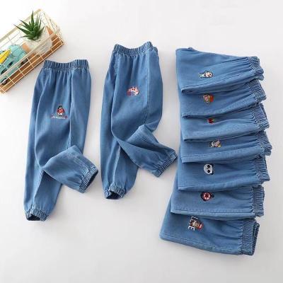 China Breathable Spring And Summer Stretch Tencel Jeans Loose Bloomers For Boys And Girls for sale