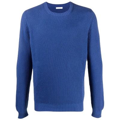 China Anti-wrinkle OEM long sleeve fashion crew neck men pullover high quality heavy knitted pure sweater for sale