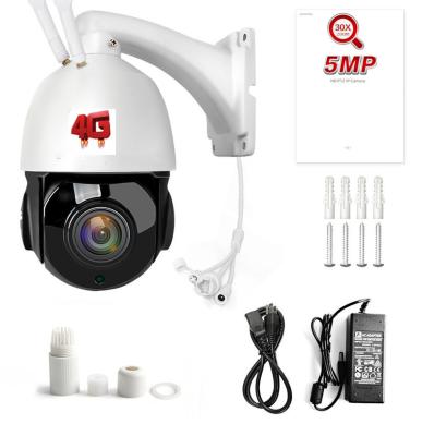 China Human Motion Tracking IP Auto Tracking Outdoor Camera 5MP 4G Sim Card WIFI AI 30X To Zoom Wireless PTZ Speed ​​Dome CCTV Camera IR IR 80m Camhi for sale