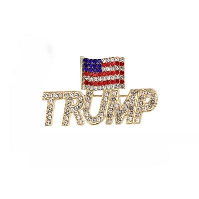 China Enamel Pin USA Flag Brooch Donald Trump Enamel Lapel Pins Badges for sale