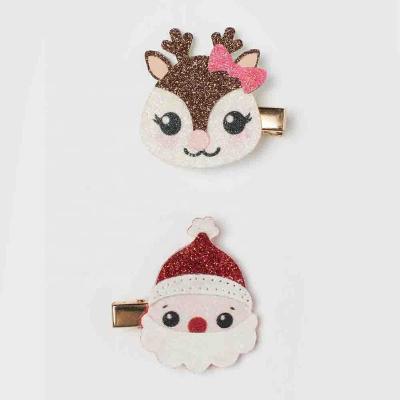 China Santa hair clip and reindeer clips hairpins for kids for sale