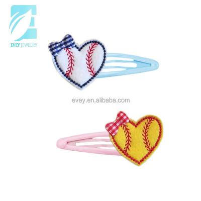 China Hair Clip Laser Cut Felt Decorative Hair Clips Baseball Hair Clips for sale