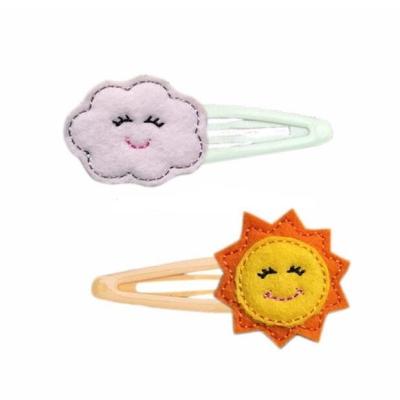 China Hair Clip Cloud and Sun Felt Hair Grips for sale