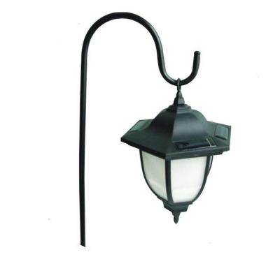 China Solar Power Plastic Black Solar Garden Light Outdoor Decorative Garden Lantern Lights With Hanger for sale