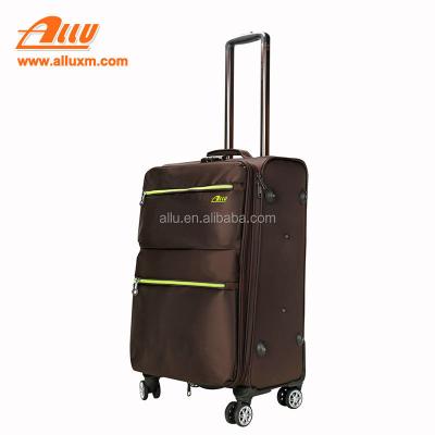 China Durable Foldable 600d Polyester Brown Travel Trolley Bags Luggage for sale