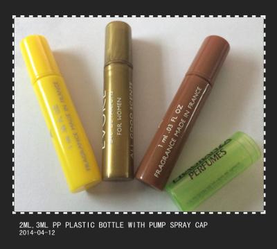 China plastic bottle for water or perfume 2ML-20ML plastic cap for sale