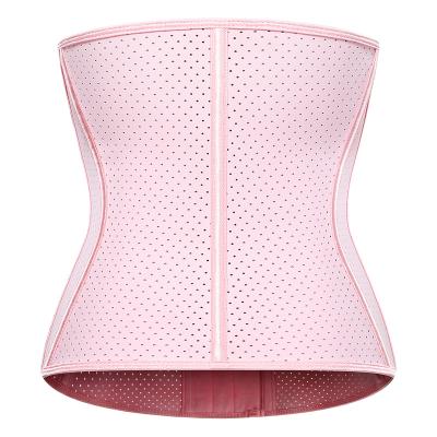 China Fashion Breathable Postpartum Waist Trainer Belly Abdominal Mesh Sexy Latex Corsets with Steel Bones for sale