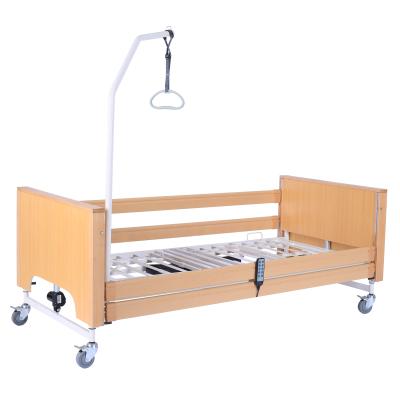 China Electric Control Quality Guarantee 5 Function Wooden Electric Nursing Patient Bed For Rehabilitation Home Hospital for sale