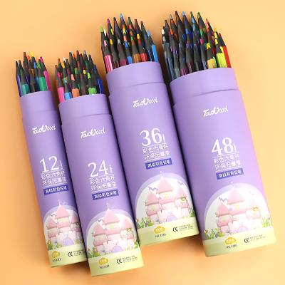 China School Dropshipping 12/24/36/48 Colors Child Painting Stationery Oily Colored Pencils for sale