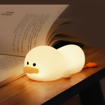 China Eco-friendly Duck Night Light Silicone Led Night Light USB Rechargeable Bed Room Night Light Kids for sale