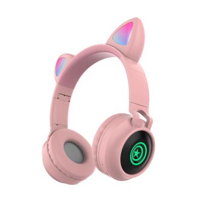 China Cat Ear Headphone Wireless For Cat Ear Music Headset Led Light Stereo Headband Headphones Wireless Girls for sale