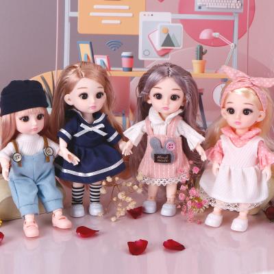 China stuffed & 2021 Hot Sale New Girl's Doll 16 Cm Plush Toy Set Princess Dress Up Play Room Girl Toy Doll for sale