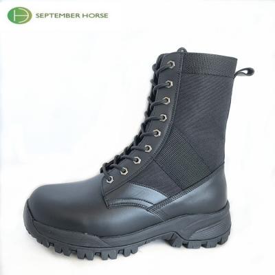 China Lightweight / Anti-Skid / Ease To Wear New Black Wholesale Leather Zipper Men Military Boots for sale