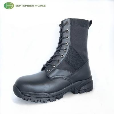 China Steel Soldier Anti-slip Toe Army Combat Black Zipper Military Boots for sale