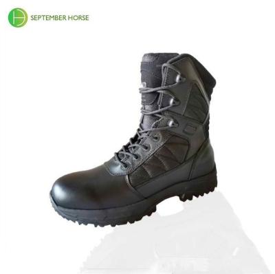 China Full grain leather police safety boots for army military tactical combat combat safety boots military shoes for sale