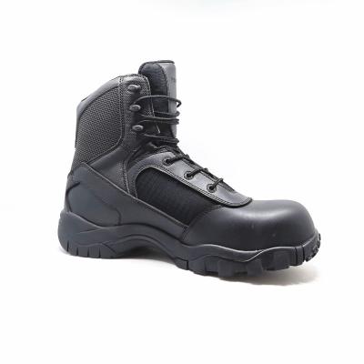 China Anti-slippery Black Police Combat Army Men Military Boots for sale