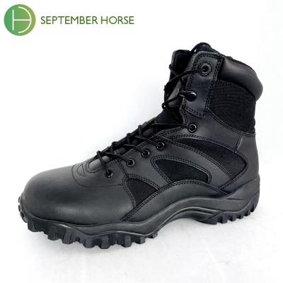 China China OEM Leather Military Police Sandwich Leather Action Boots Men Military Boots for sale