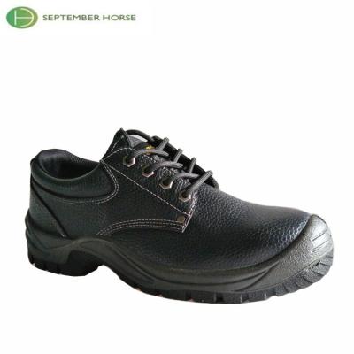 China Cheap Industrial Steel Toe Work Safety Shoes Embossed Leather Steel Toe for sale