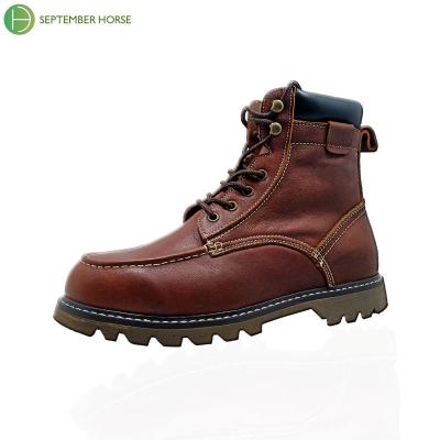 China Hot Sale Steel Toe Shoes Leather Men's Anti-Smell Men's Toe Protective Toe Shoes Leather Toe Safety Ankle Working Boots for sale