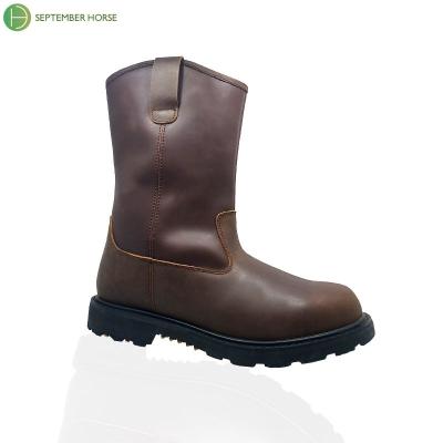 China Yellow Waterproof Rain Steel Leather Wellington Boots PVC Work Rubber Toe High Quality Wholesale Safety for sale