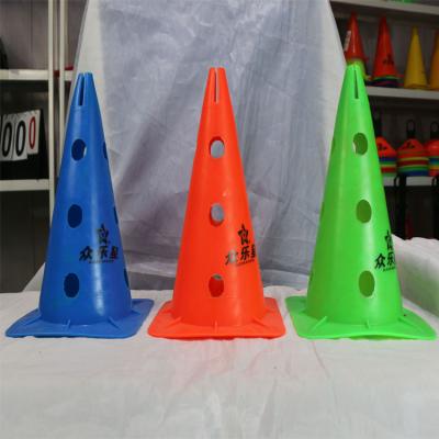 China PE Soccer Training Marker Disc Step Cones With Hole for sale