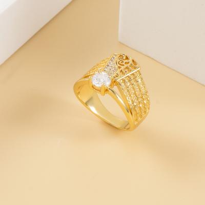 China RH300103 CLASSIC Fashion Jewelry 2022 24K Gold Plated Zircon Gold Plated Ring Jewelry For Women Party Wedding Gift for sale