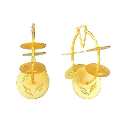 China TRENDY  Hyperbole Fashion Jewelry 14K Women' Gold Plated Earring Hyperbole Round Big African Jewlry Party Gift Wedding for sale