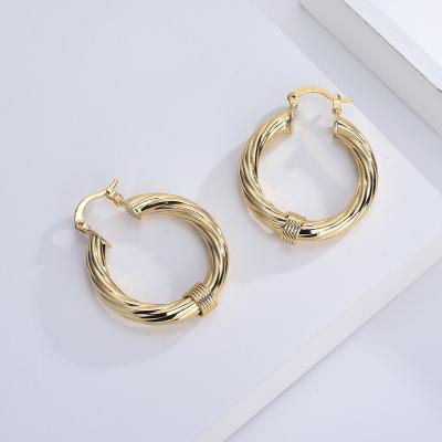 China TRENDY RHQ6552 18K Gold Plated Fashion Huggies Earring For Women Earring Jewelry for sale